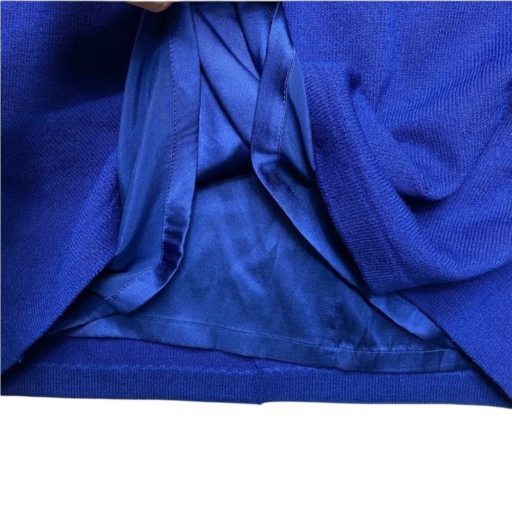 St. John Blue Sheath Dress Crew Neck Midi - Picture 7 of 9